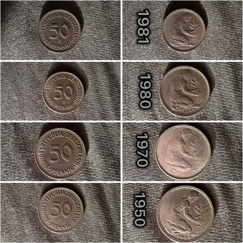 Pfennig 4stk 1981 d - 1981, -d-